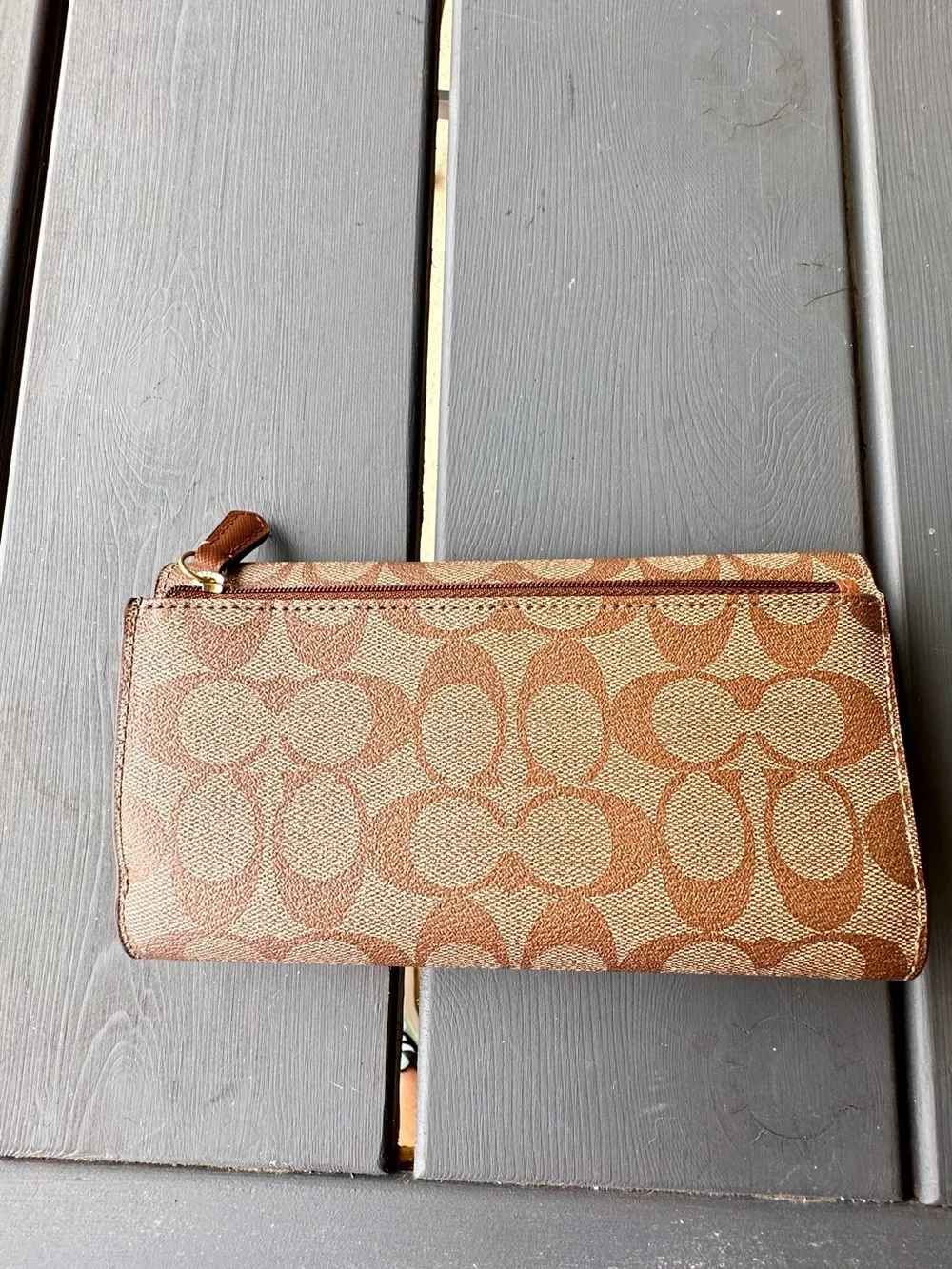 Coach Peyton Signature Checkbook Wallet. New